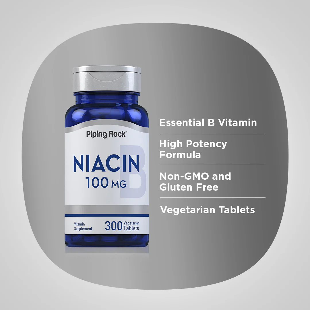 Niacin, 100 mg, 300 Vegetarian Tablets - Image 4