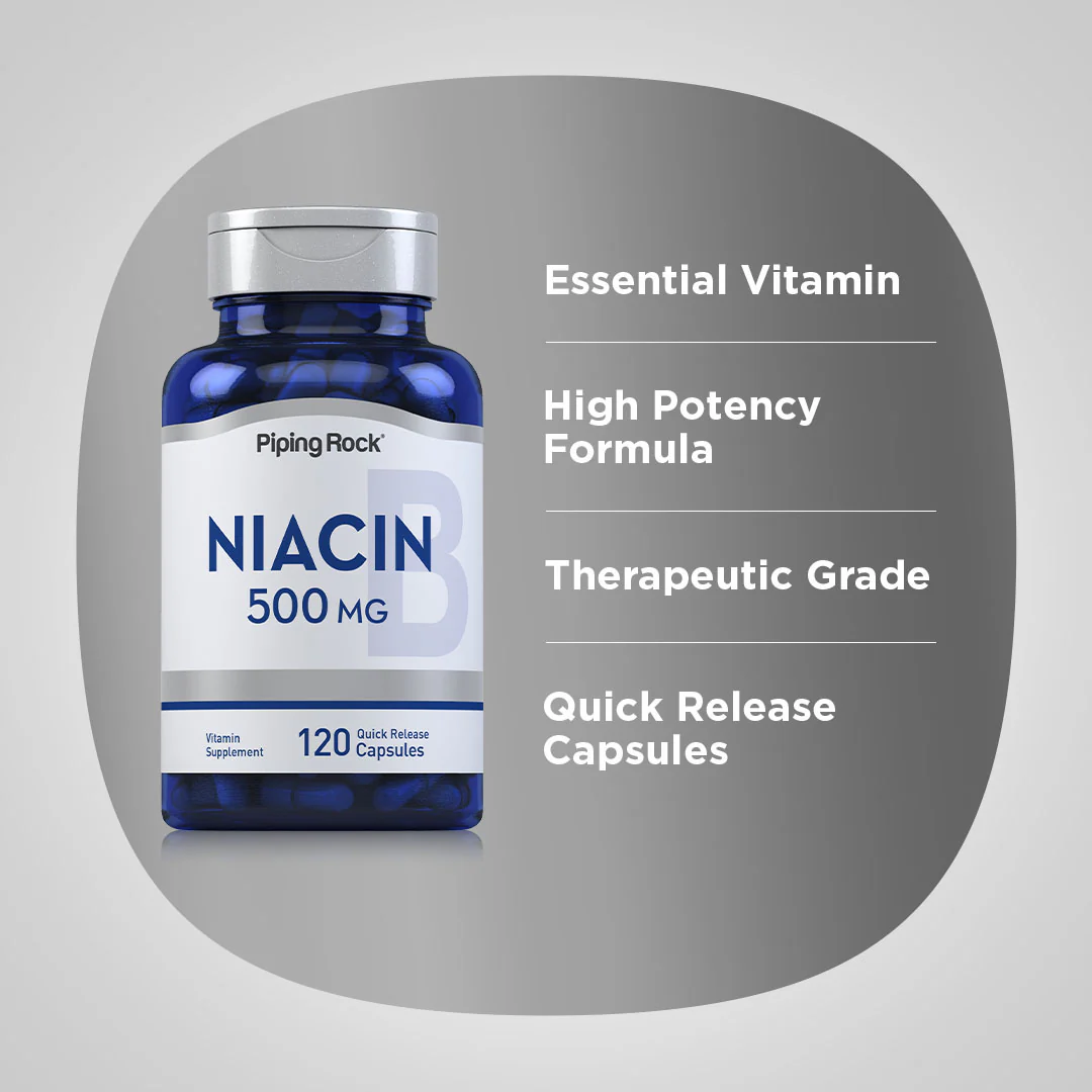 Niacin, 500 mg, 120 Quick Release Capsules - Image 4