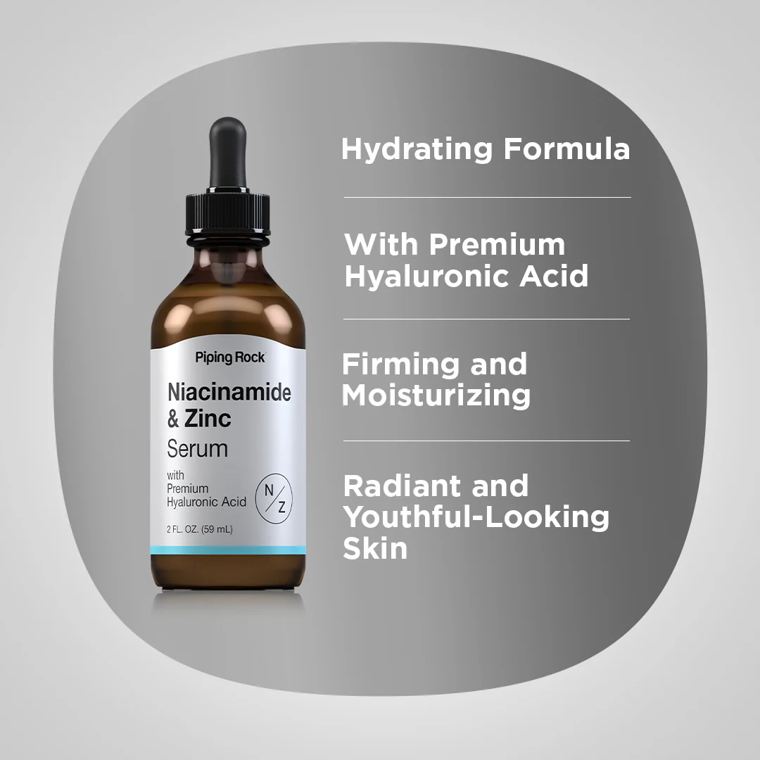 Niacinamide and Zinc Serum, 2 fl oz (59 mL) Dropper Bottle - Image 3