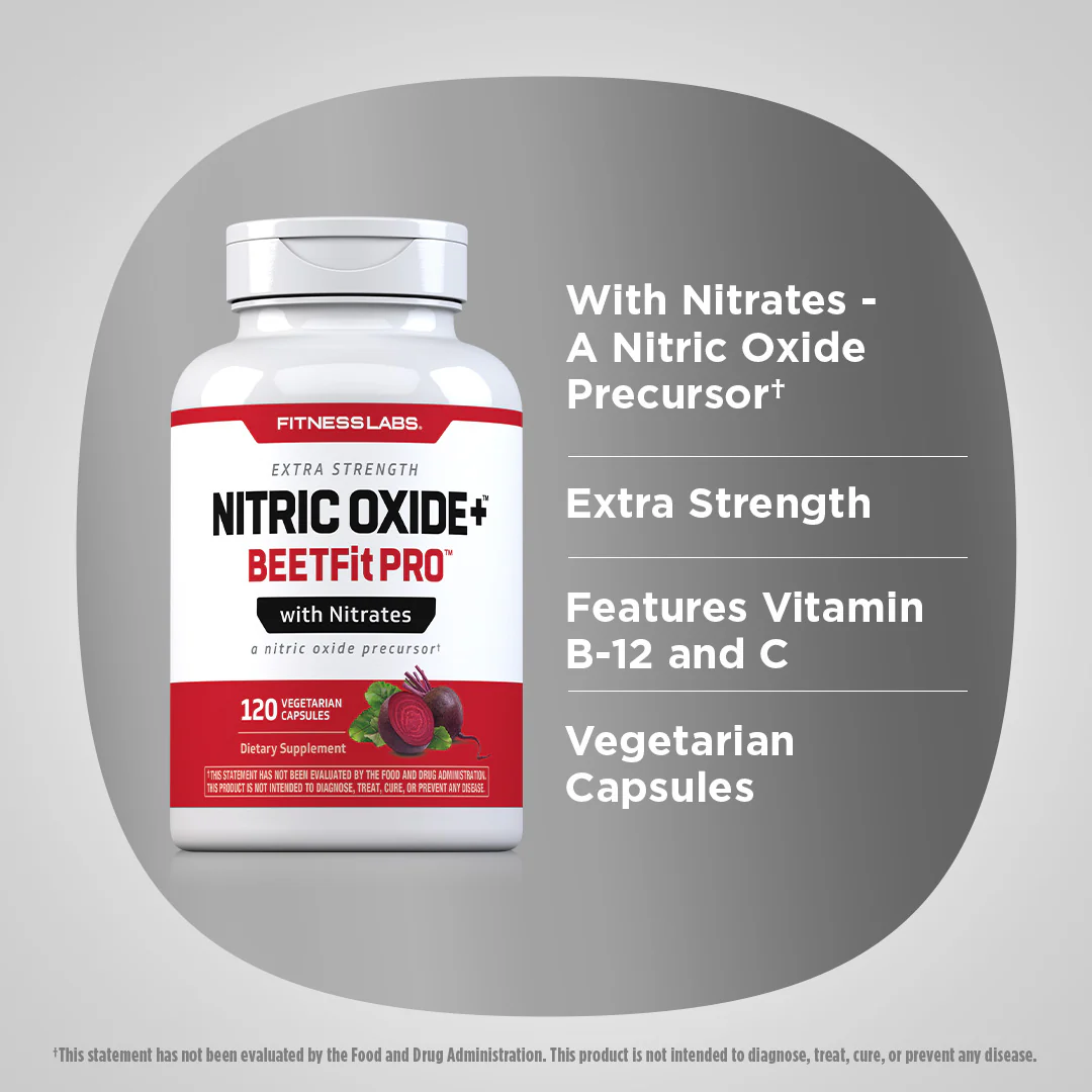 Nitric Oxide BeetFit Pro, 120 Vegetarian Capsules - Image 3