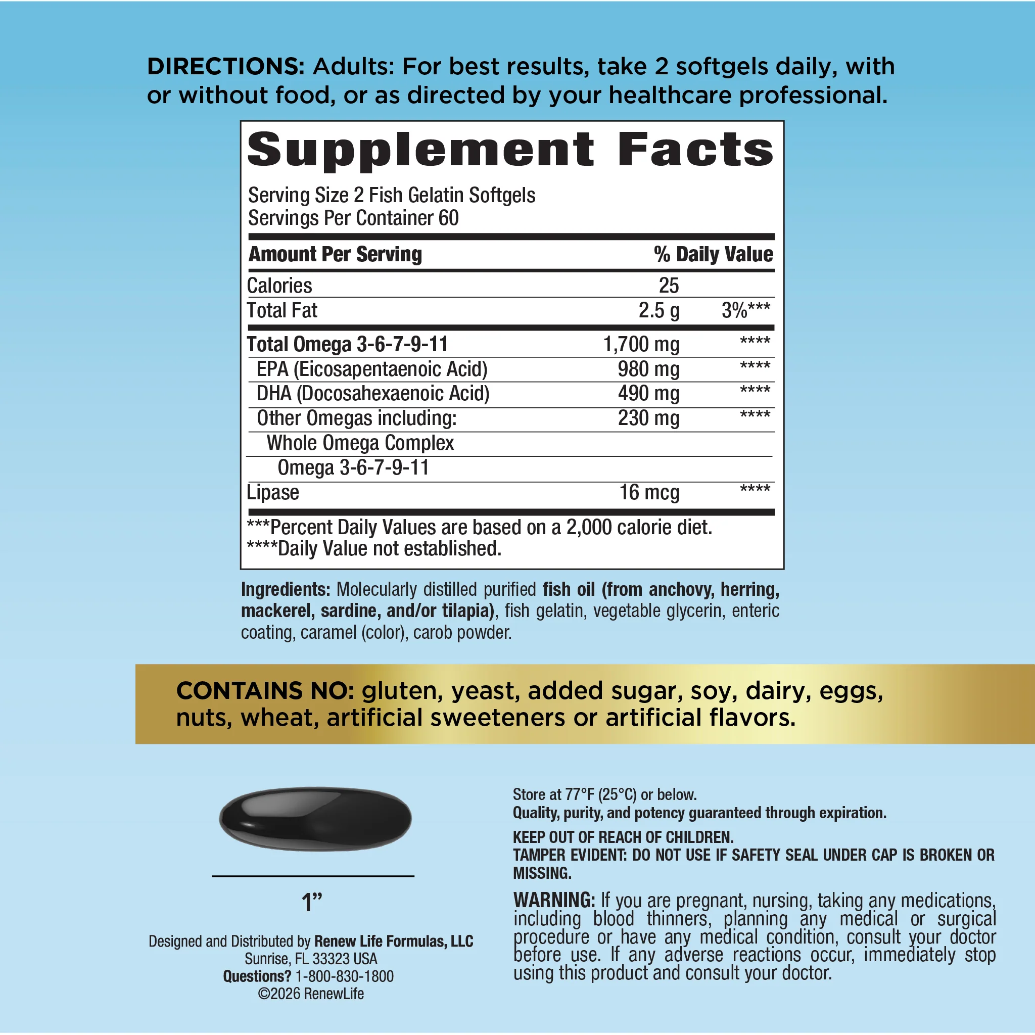 Norwegian Gold Critical Omega, 120 Fish Gelatin Softgels - Image 3