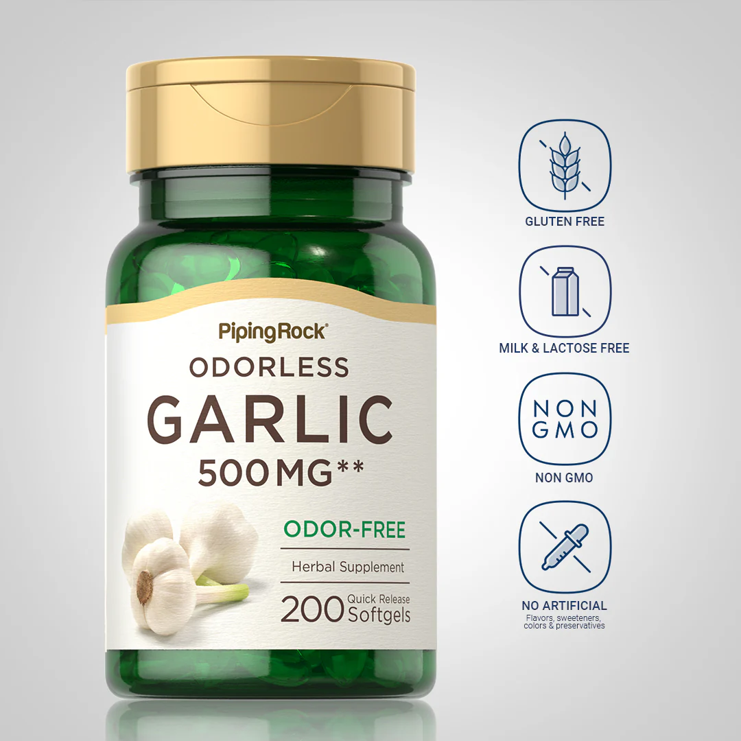 Odorless Garlic, 500 mg, 200 Quick Release Softgels - Image 5