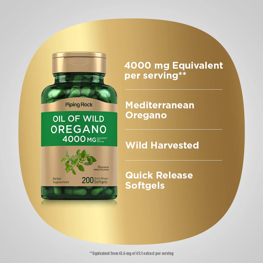 Oil of Oregano, 4000 mg (per serving), 200 Quick Release Softgels - Image 4