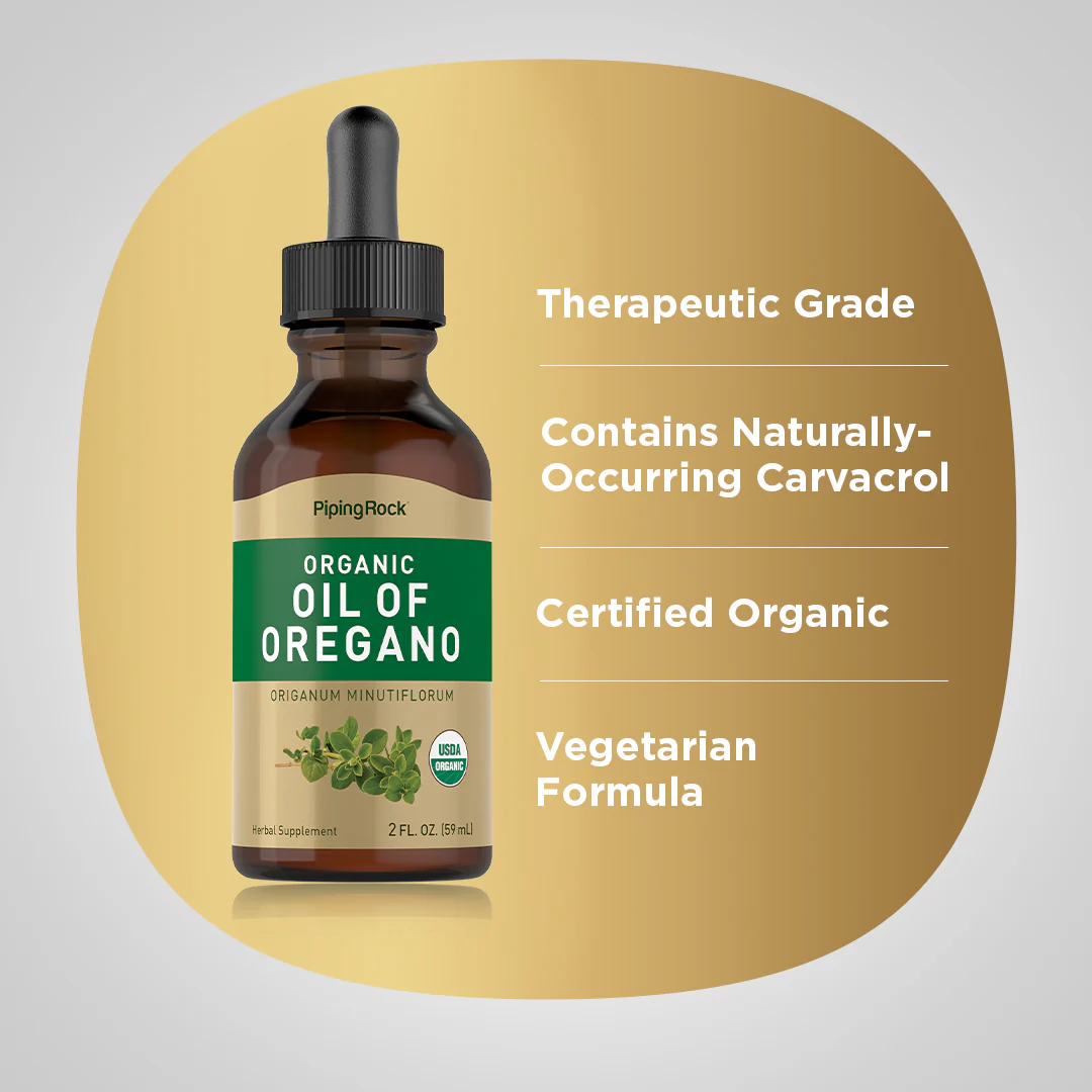 Oil of Oregano (Organic), 2 fl oz (59 mL) Dropper Bottle, 2  Dropper Bottles - Image 3