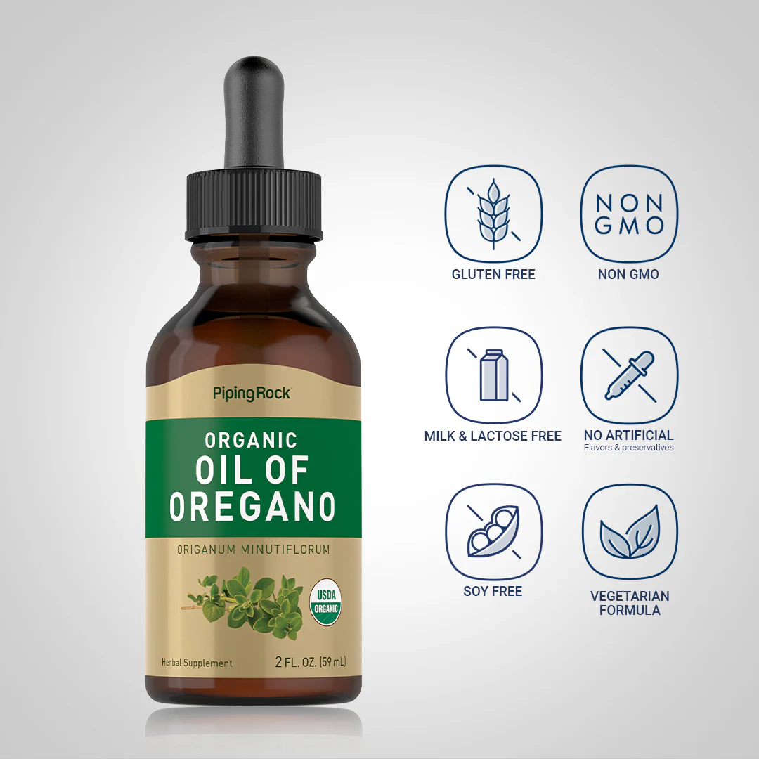 Oil of Oregano (Organic), 2 fl oz (59 mL) Dropper Bottle, 2  Dropper Bottles - Image 4
