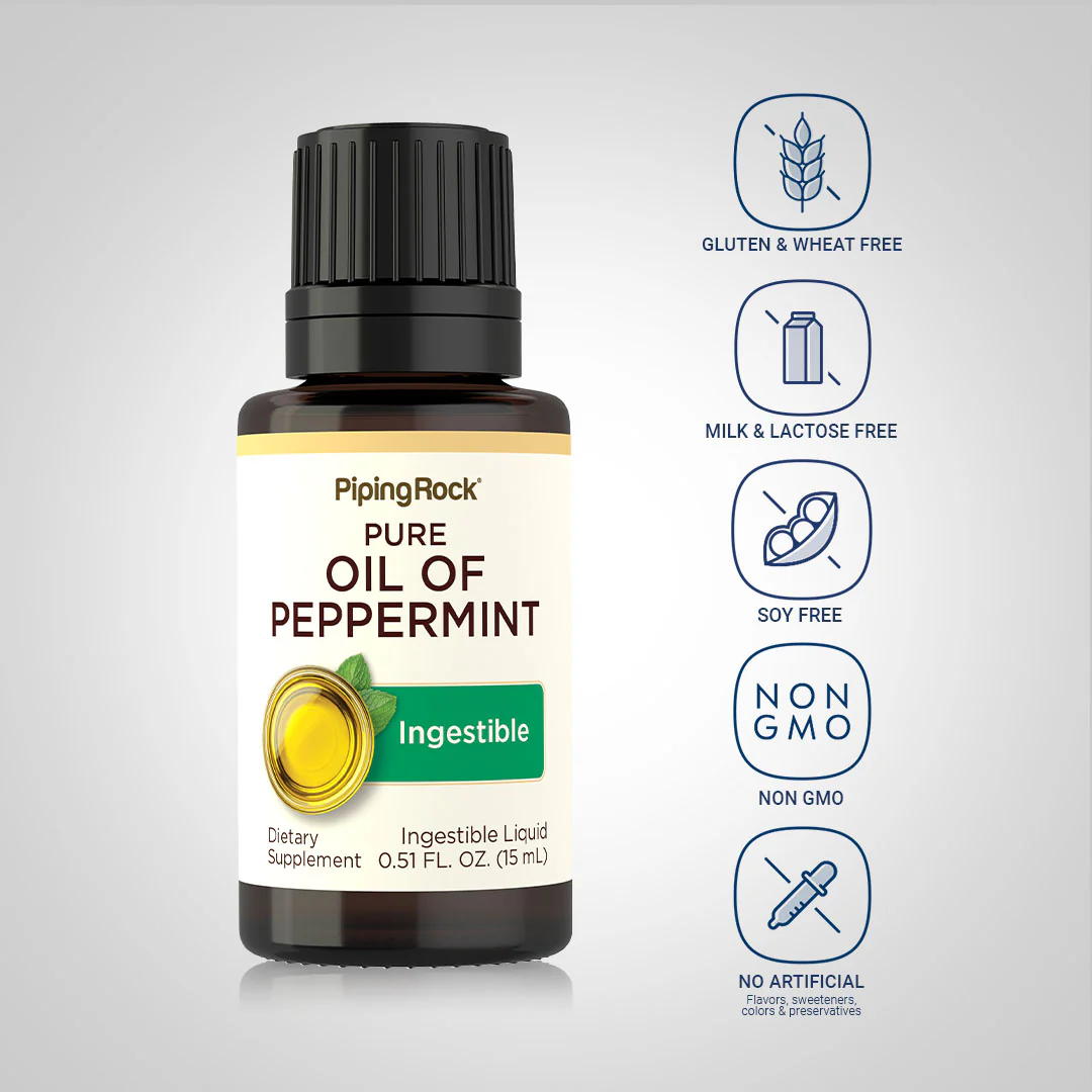 Oil of Peppermint Ingestible, 1/2 fl oz (15 mL) Dropper Bottle - Image 4