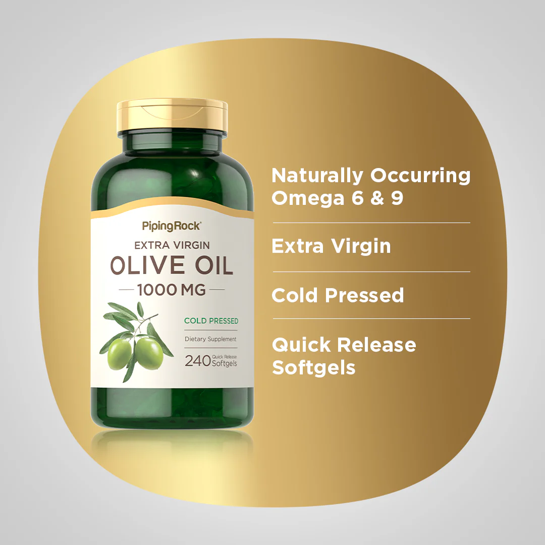 Olive Oil, 1000 mg, 240 Quick Release Softgels, 2  Bottles - Image 4