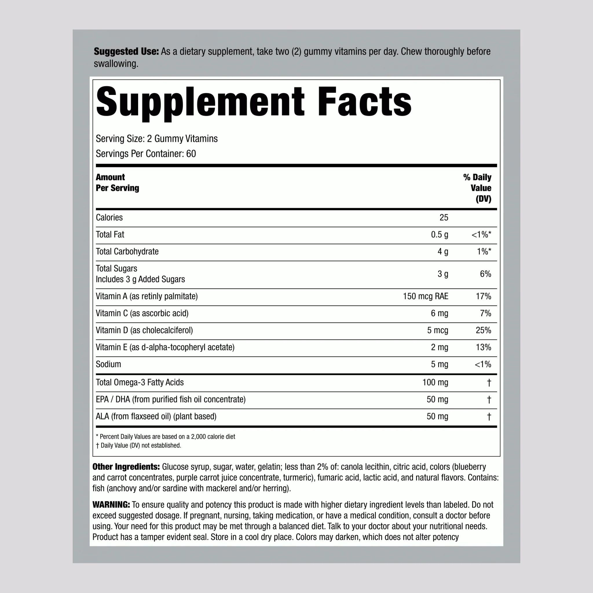 Omega-3 Gummies (Raspberry Lemonade), 120 Gummies - Image 2