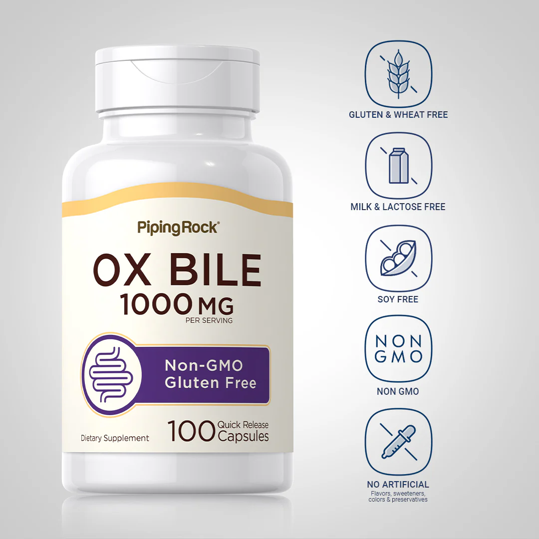 Ox Bile, 500 mg (per serving), 120 Quick Release Capsules - Image 5