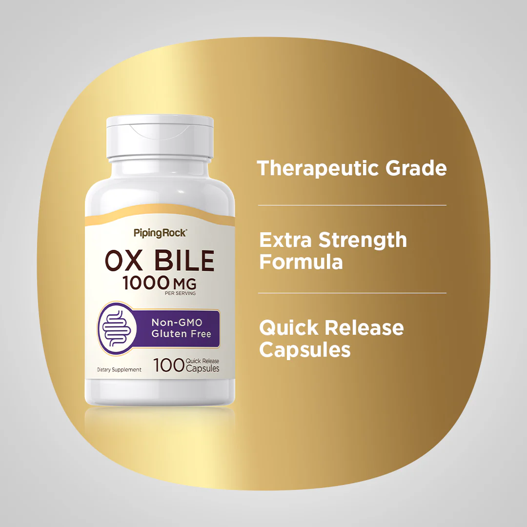 Ox Bile, 500 mg (per serving), 120 Quick Release Capsules, 2  Bottles - Image 4