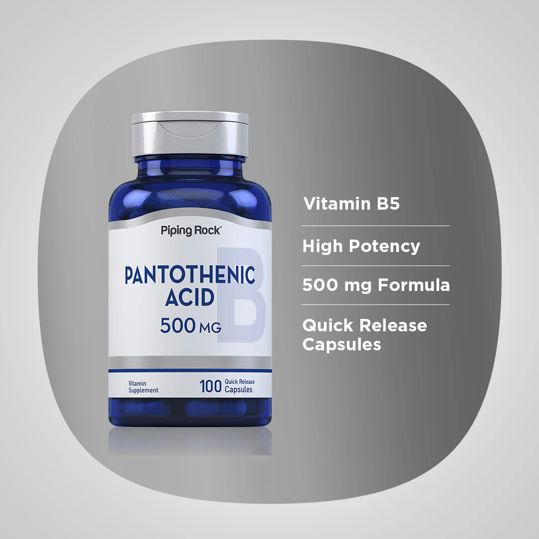 Pantothenic Acid, 500 mg, 100 Quick Release Capsules, 2  Bottles - Image 4