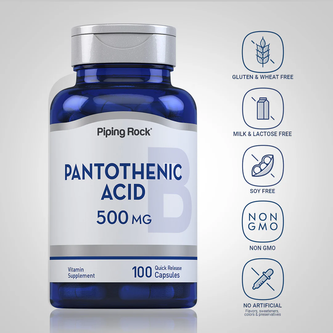 Pantothenic Acid, 500 mg, 100 Quick Release Capsules - Image 5