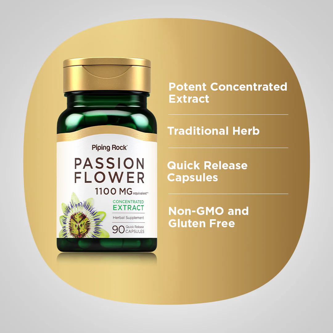 Passion Flower, 1100 mg, 90 Quick Release Capsules, 2  Bottles - Image 4