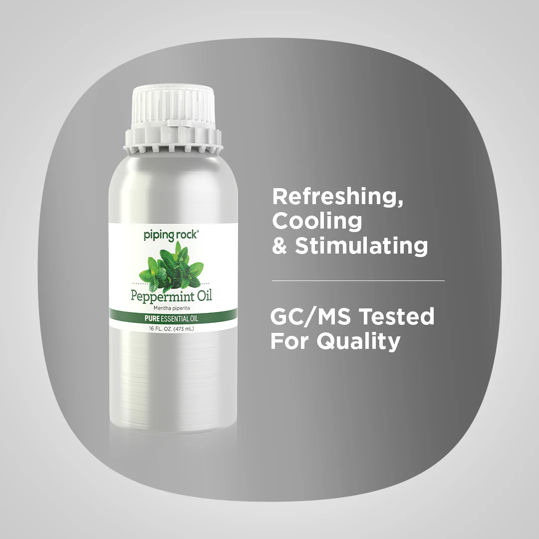 Peppermint Pure Essential Oil (GC/MS Tested), 16 fl oz (473 mL) Canister - Image 3