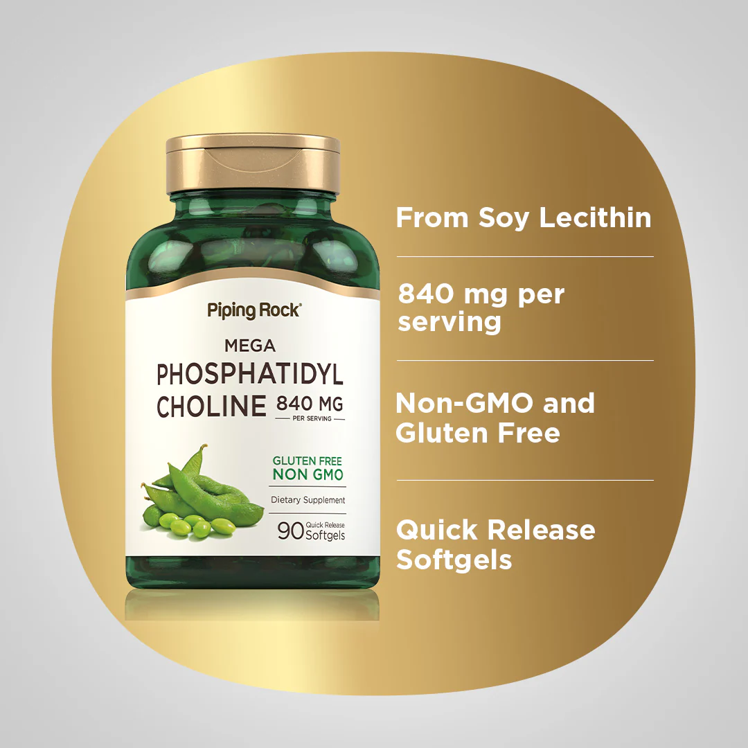 Phosphatidyl Choline, 840 mg (per serving), 90 Quick Release Softgels, 2  Bottles - Image 3