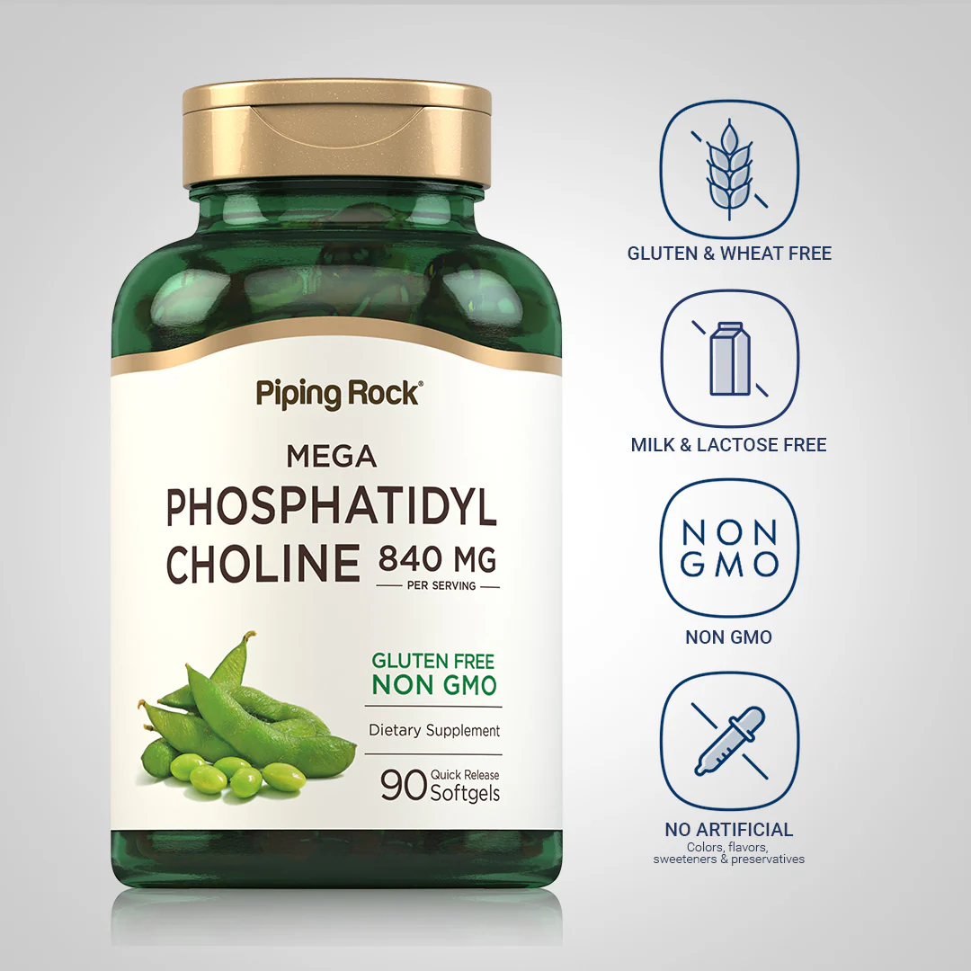 Phosphatidyl Choline, 840 mg (per serving), 90 Quick Release Softgels, 2  Bottles - Image 4