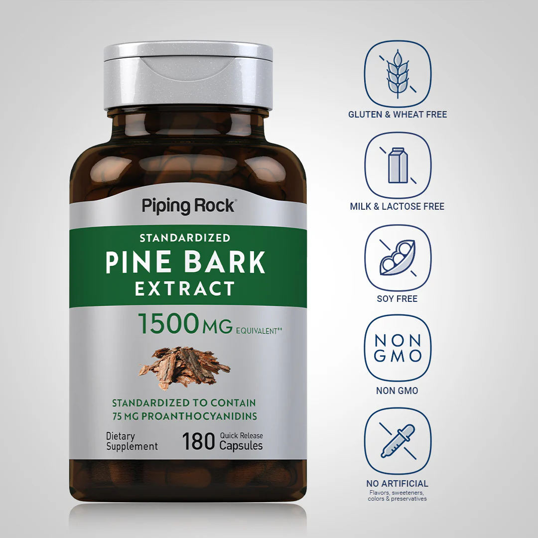 Pine Bark Extract, 1500 mg, 180 Quick Release Capsules - Image 5