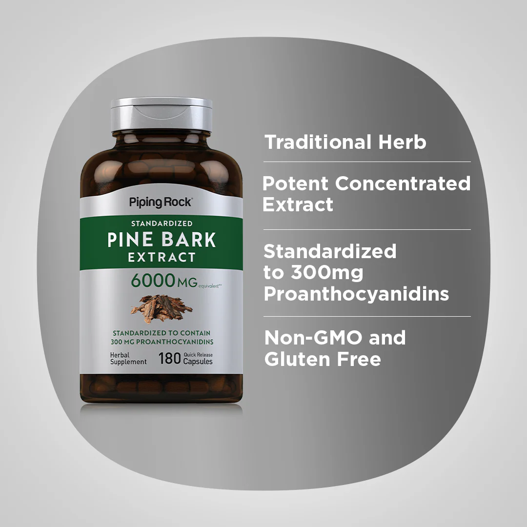 Pine Bark  Extract, 6000 mg, 180 Quick Release Capsules - Image 4