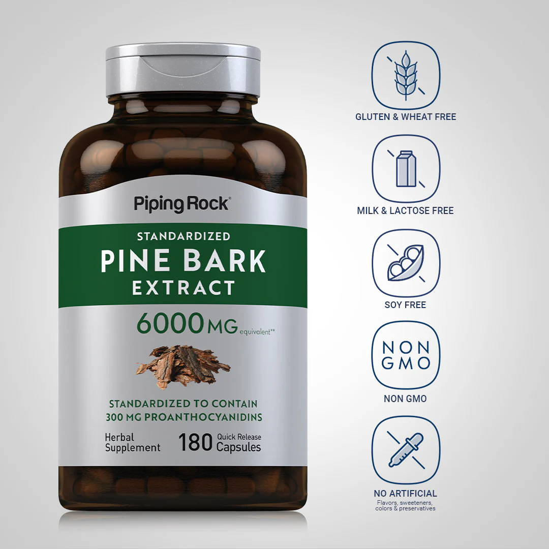 Pine Bark  Extract, 6000 mg, 180 Quick Release Capsules, 2  Bottles - Image 5