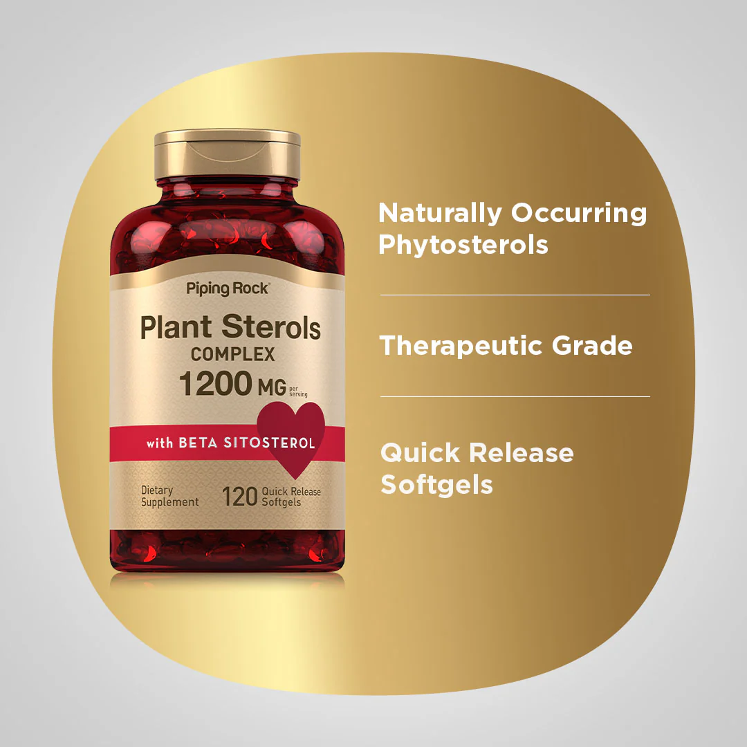 Plant Sterols Complex w/ Beta Sitosterol, 1200 mg (per serving), 120 Quick Release Softgels - Image 4