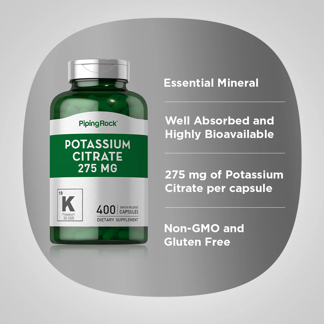 Potassium Citrate, 275 mg, 400 Quick Release Capsules, 2  Bottles - Image 3