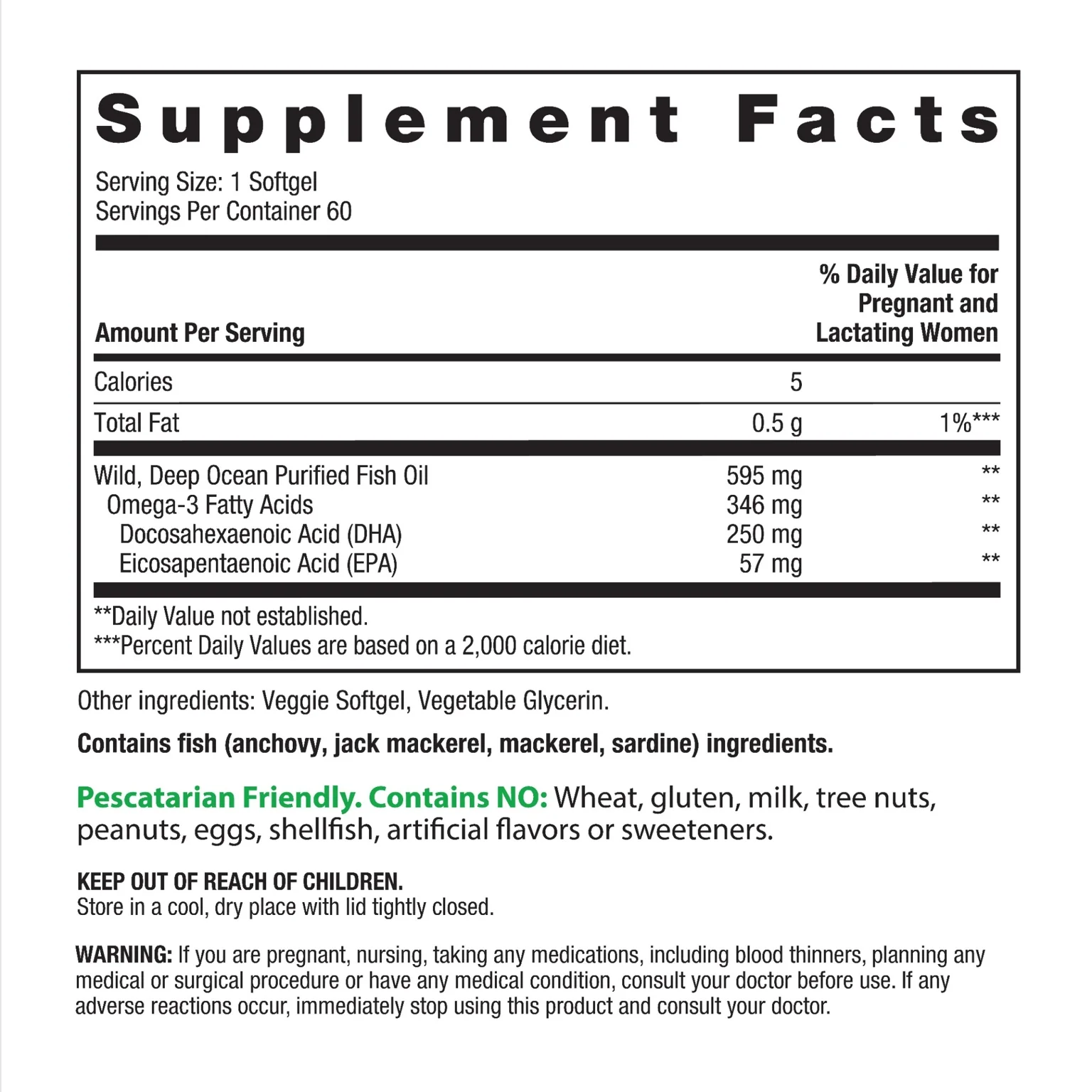 Prenatal DHA Ultra Omega-3 Fish Oil, 60 Softgels - Image 3