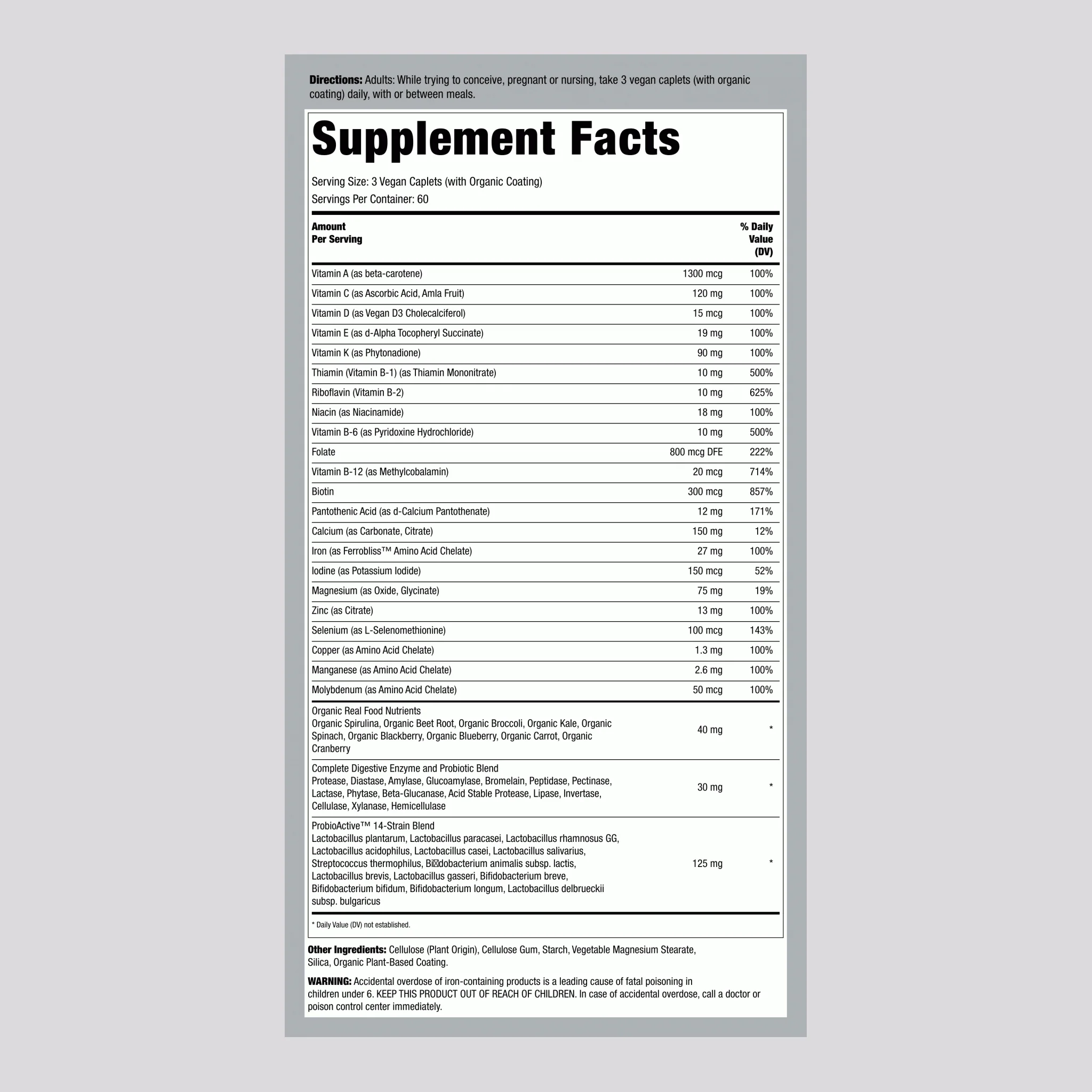 Prenatal Multi Mini's + Real Food Nutrients, 180 Mini Tablets - Image 2