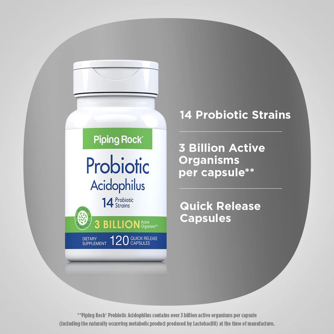 Probiotic Acidophilus 14 Strains 3 Billion Organisms, 120 Quick Release Capsules - Image 4