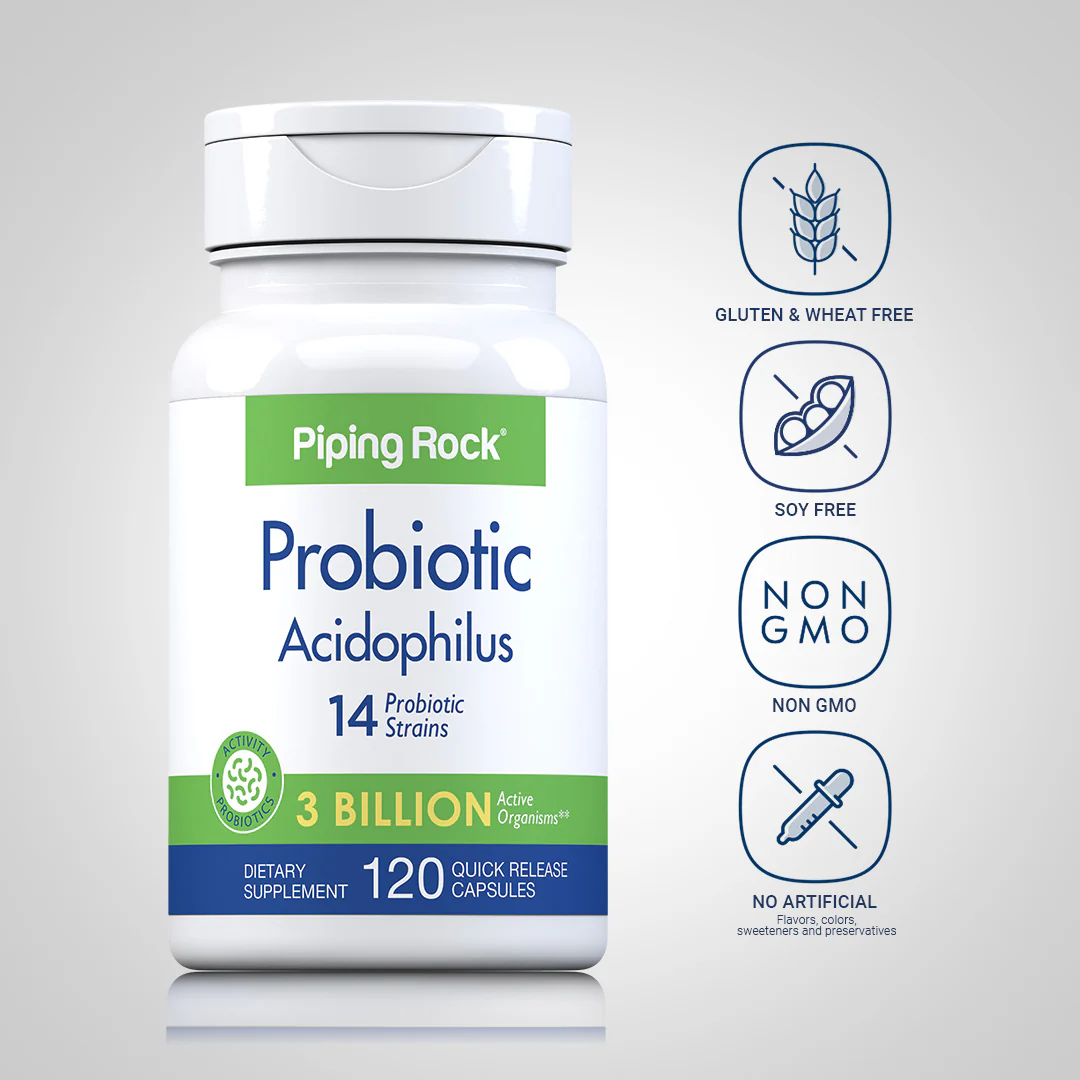 Probiotic Acidophilus 14 Strains 3 Billion Organisms, 120 Quick Release Capsules - Image 5