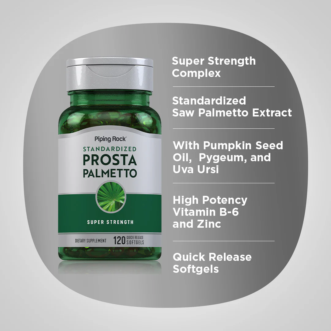 Prosta Palmetto Super Strength, 120 Quick Release Softgels, 2  Bottles - Image 3