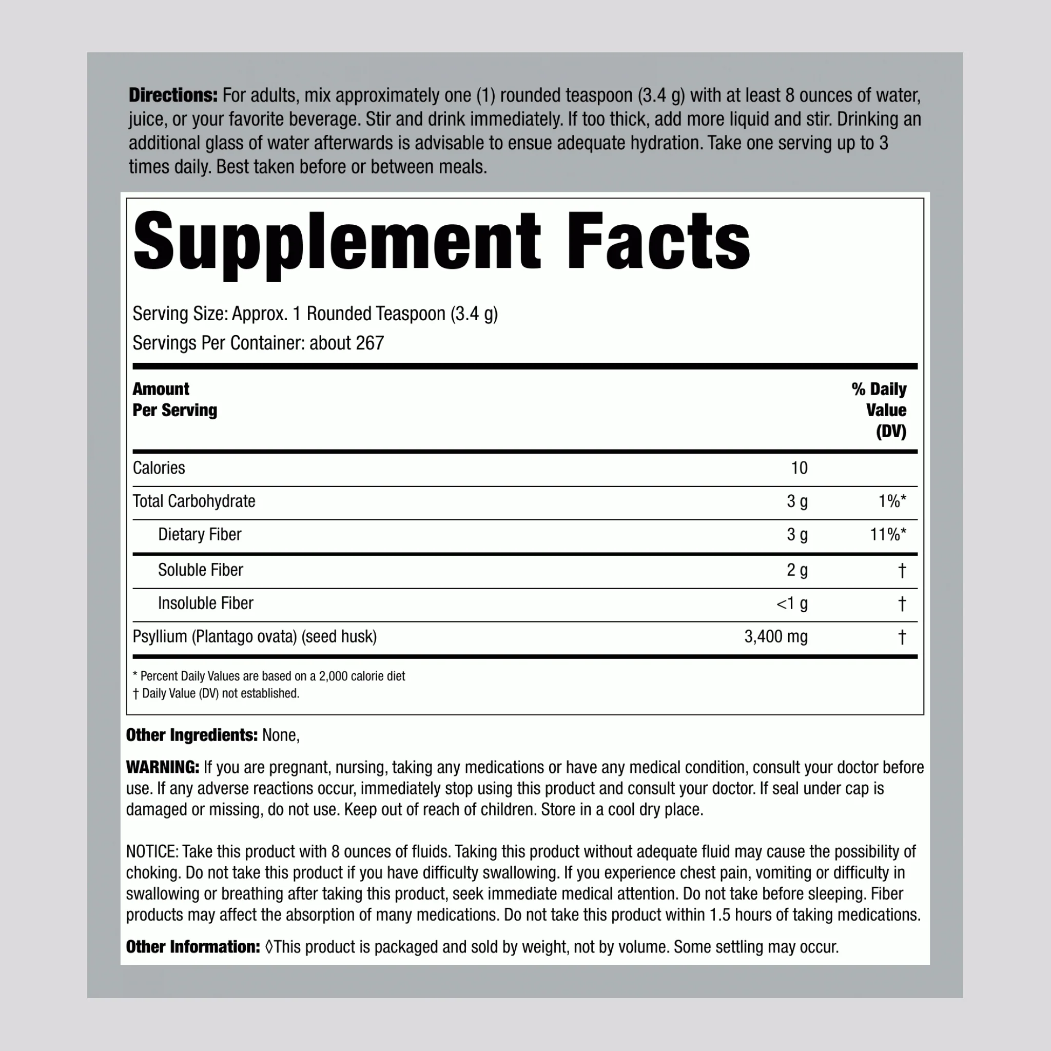 Psyllium Husks, 2 lb (907 g) Bottle - Image 2