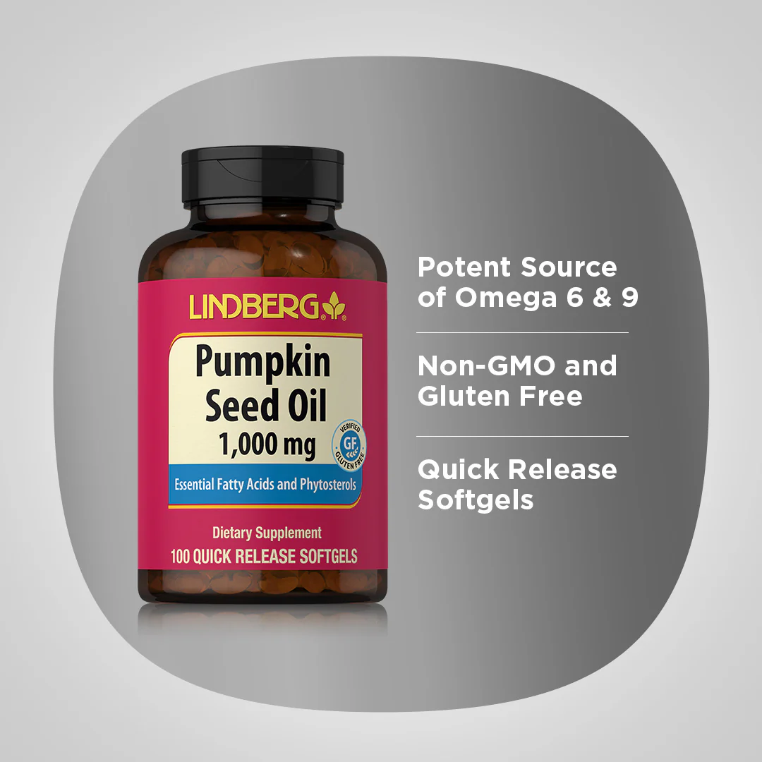 Pumpkin Seed Oil, 1000 mg, 100 Quick Release Softgels - Image 4