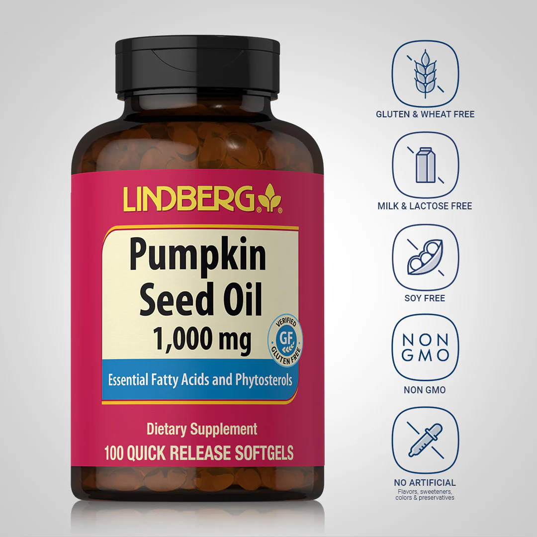 Pumpkin Seed Oil, 1000 mg, 100 Quick Release Softgels, 2  Bottles - Image 5