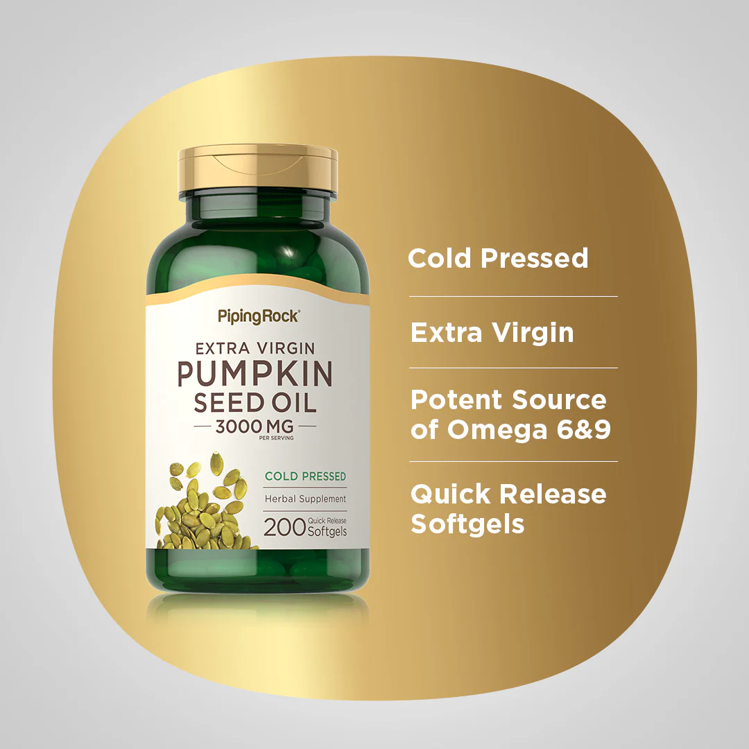 Pumpkin Seed Oil, 3000 mg (per serving), 200 Quick Release Softgels - Image 4