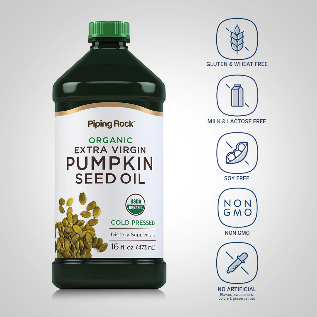 Pumpkin Seed Oil Cold Pressed (Organic), 16 fl oz (473 mL) Bottle - Image 5