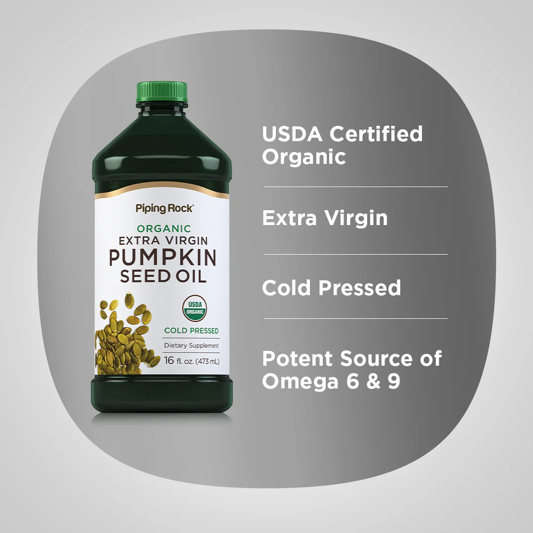 Pumpkin Seed Oil Cold Pressed (Organic), 16 fl oz (473 mL) Bottles, 3  Bottles - Image 4