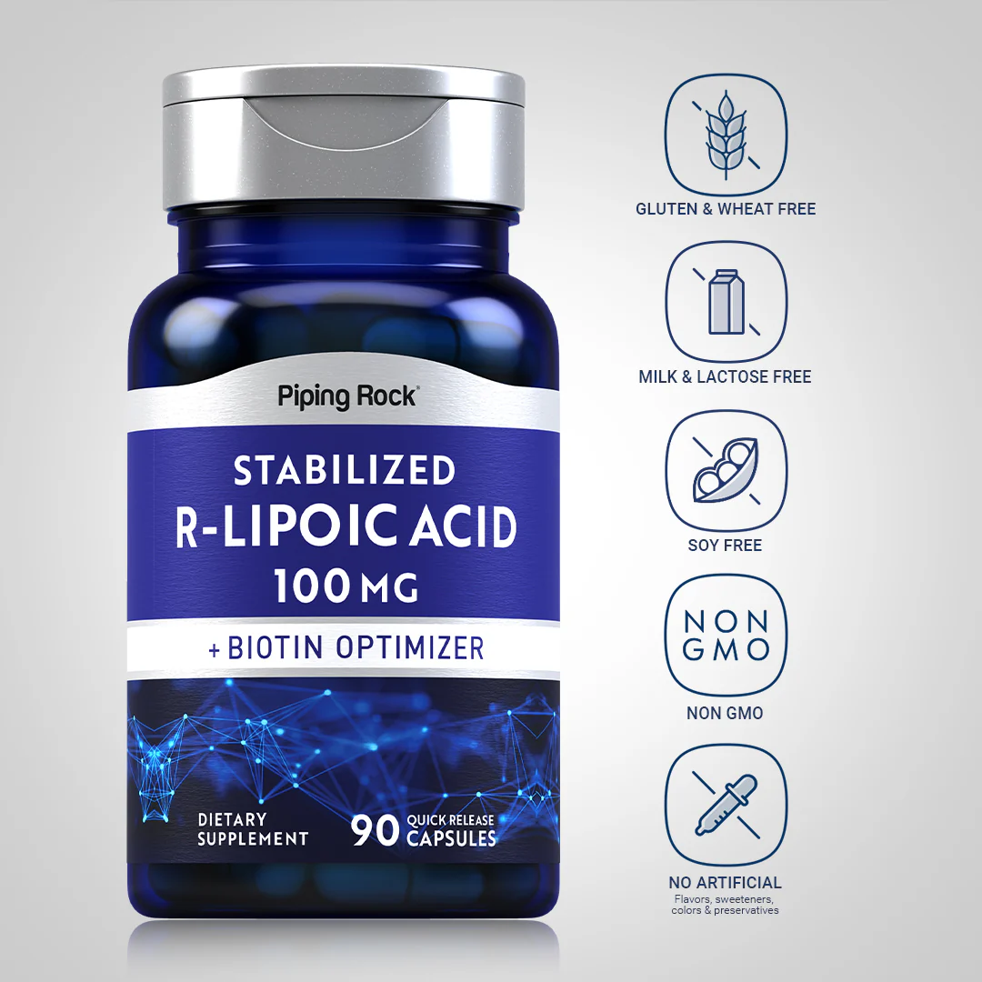 R-Fraction Alpha Lipoic Acid (Stabilized), 100 mg, 90 Quick Release Capsules, 2  Bottles - Image 3
