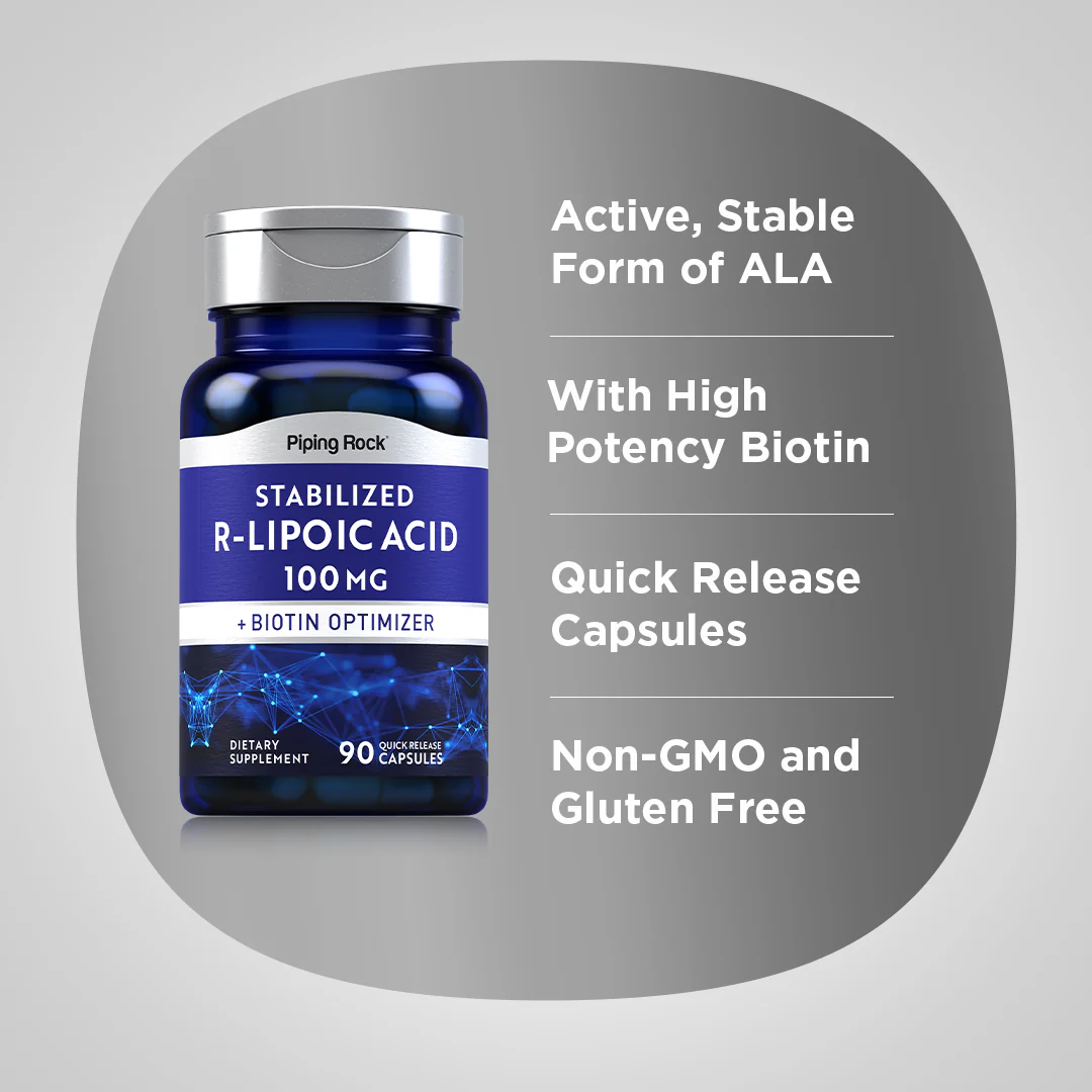 R-Fraction Alpha Lipoic Acid (Stabilized), 100 mg, 90 Quick Release Capsules, 2  Bottles - Image 5