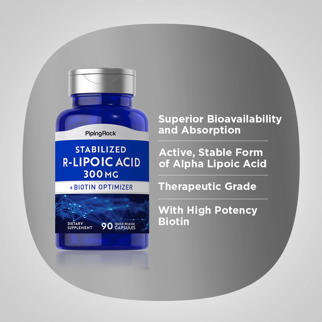 R-Fraction Alpha Lipoic Acid (Stabilized), 300 mg, 90 Quick Release Capsules, 2  Bottles - Image 4