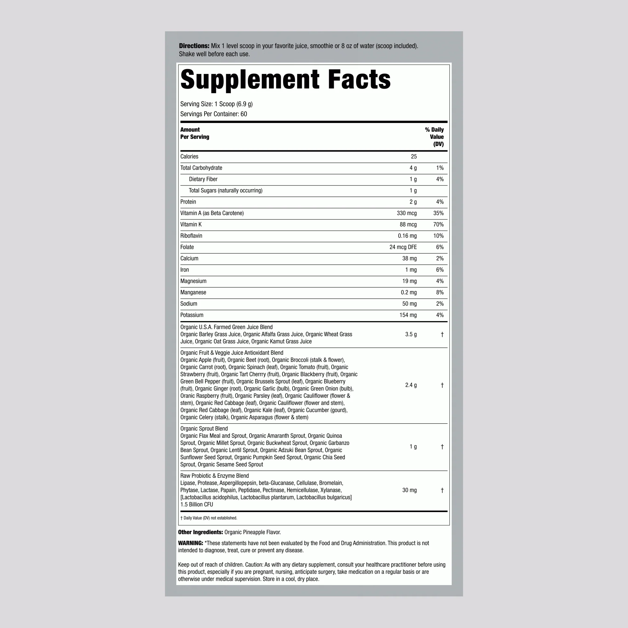 Raw Organic Perfect Food Green Superfood Powder, 14.6 oz (414 g) Bottle - Image 2