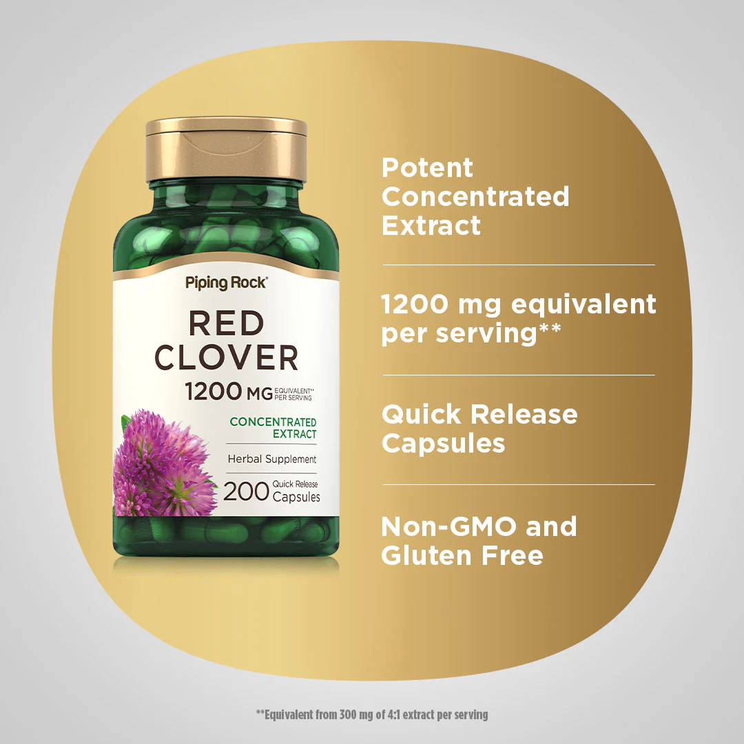 Red Clover, 1200 mg (per serving), 200 Quick Release Capsules - Image 4