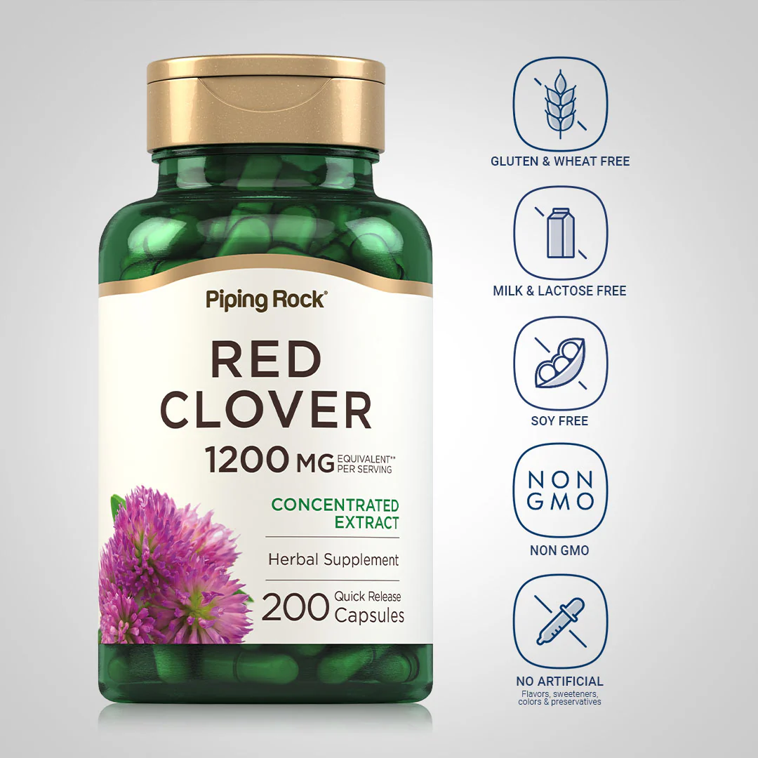 Red Clover, 1200 mg (per serving), 200 Quick Release Capsules, 2  Bottles - Image 5