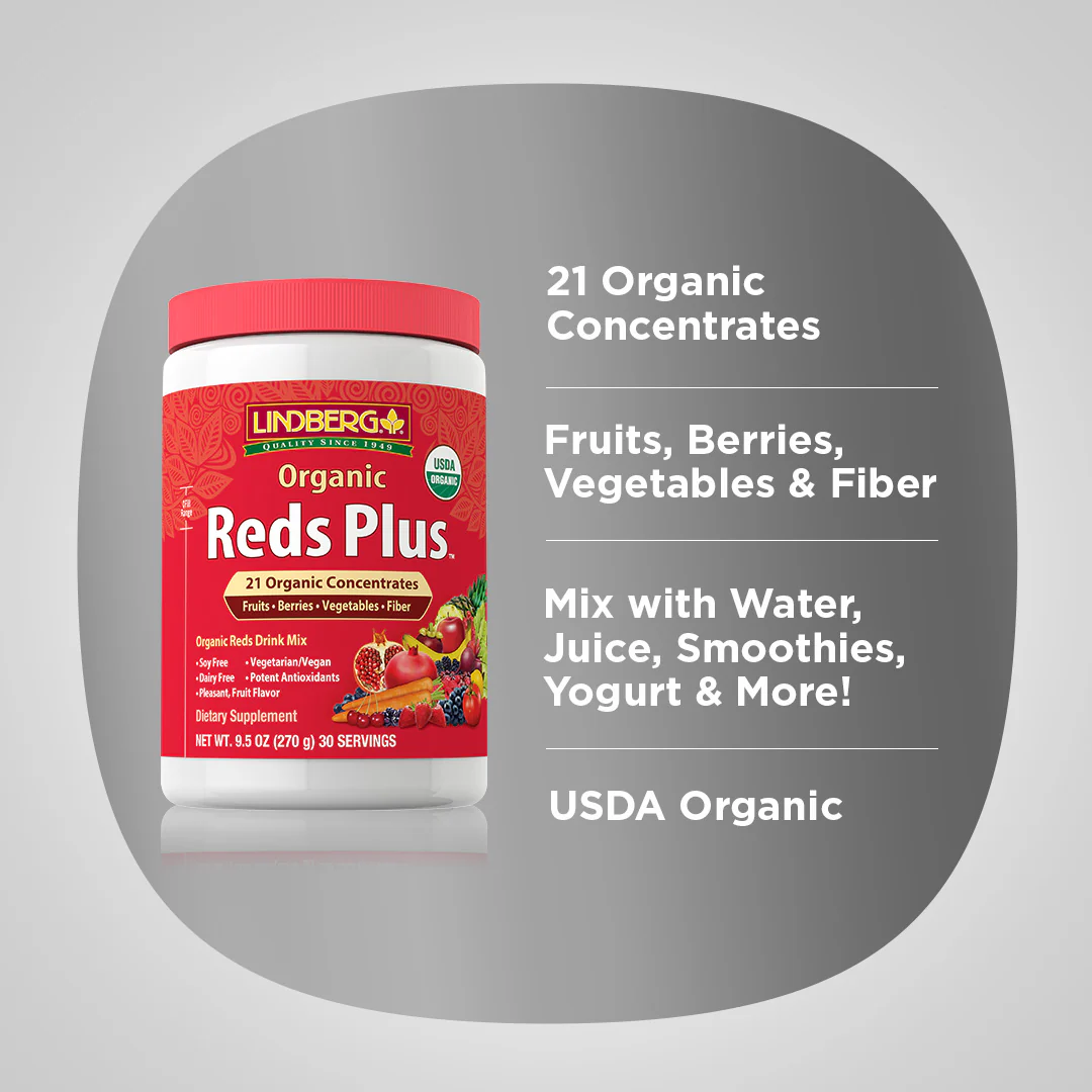 Reds Plus Organic Powder, 9.5 oz (270 g) Bottle, 2  Bottles - Image 3