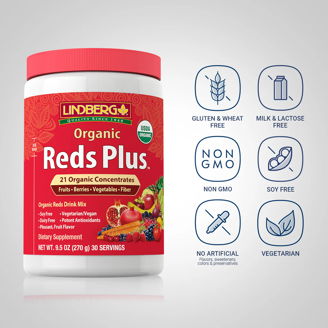 Reds Plus Organic Powder, 9.5 oz (270 g) Bottle, 2  Bottles - Image 4