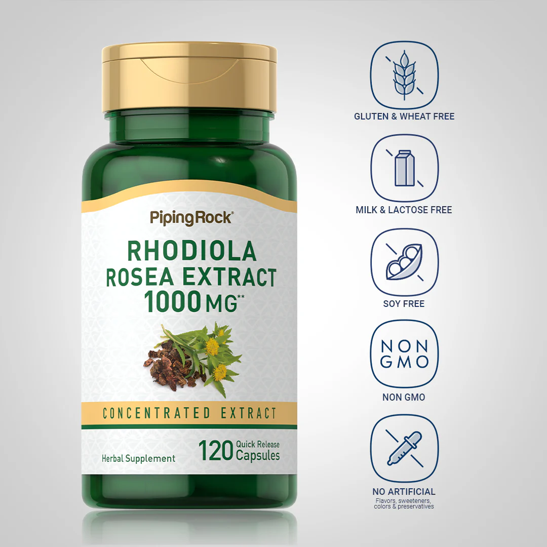 Rhodiola Rosea, 1000 mg, 120 Quick Release Capsules - Image 5