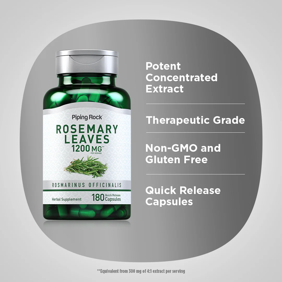 Rosemary, 1200 mg (per serving), 180 Quick Release Capsules - Image 4
