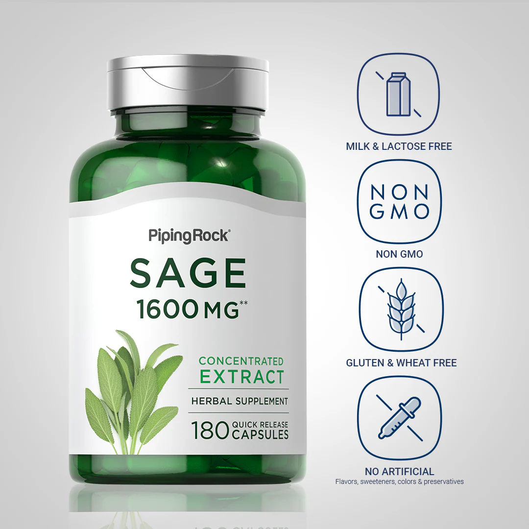 Sage, 1600 mg, 180 Quick Release Capsules - Image 5