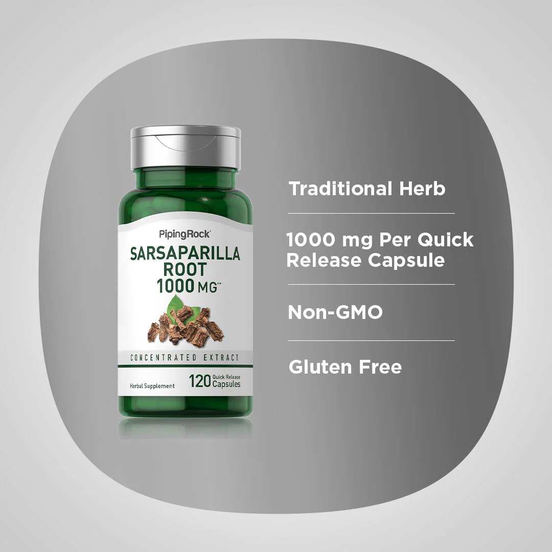Sarsaparilla Root, 1000 mg, 120 Quick Release Capsules - Image 5