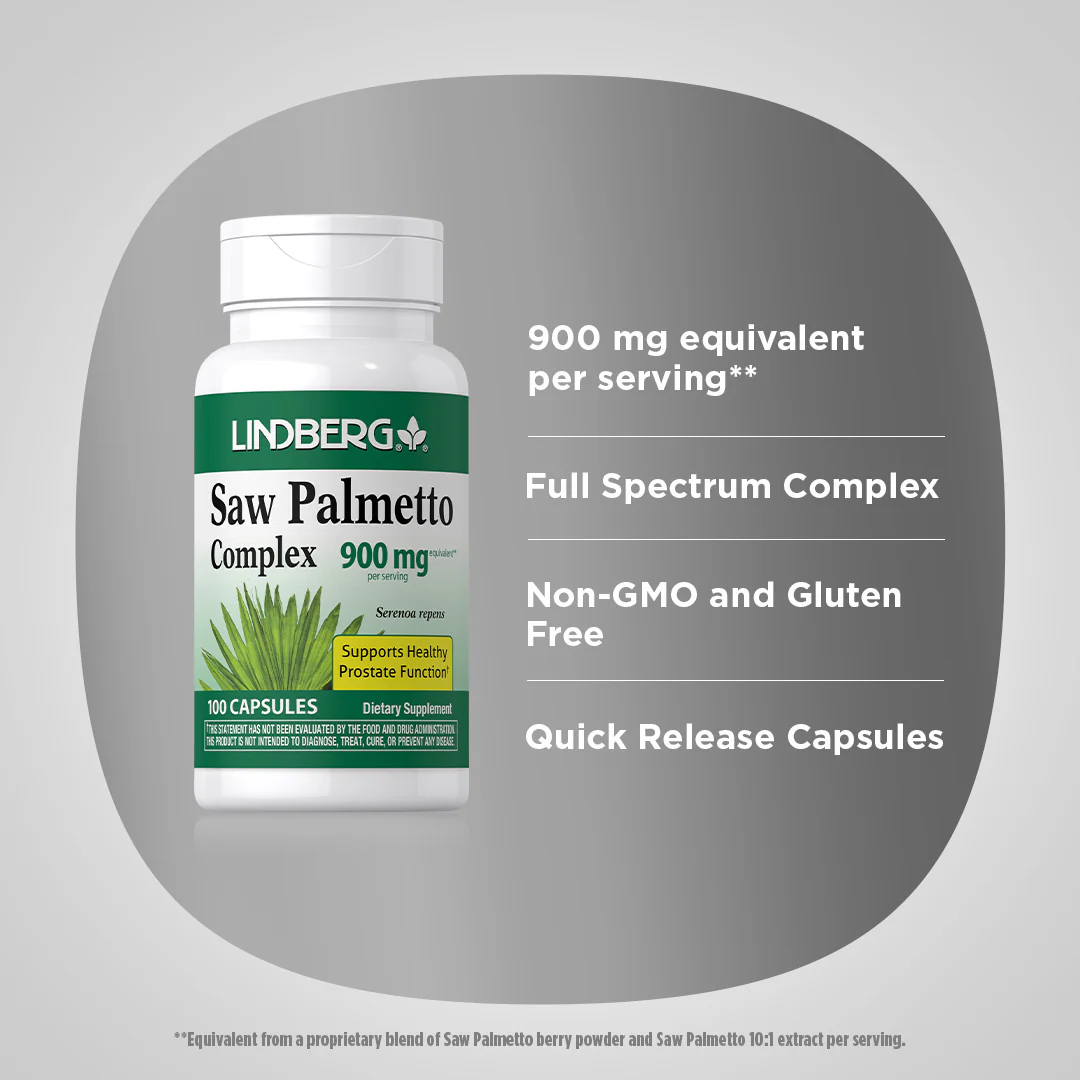 Saw Palmetto Complex, 900 mg (per serving), 100 Capsules, 2  Bottles - Image 4