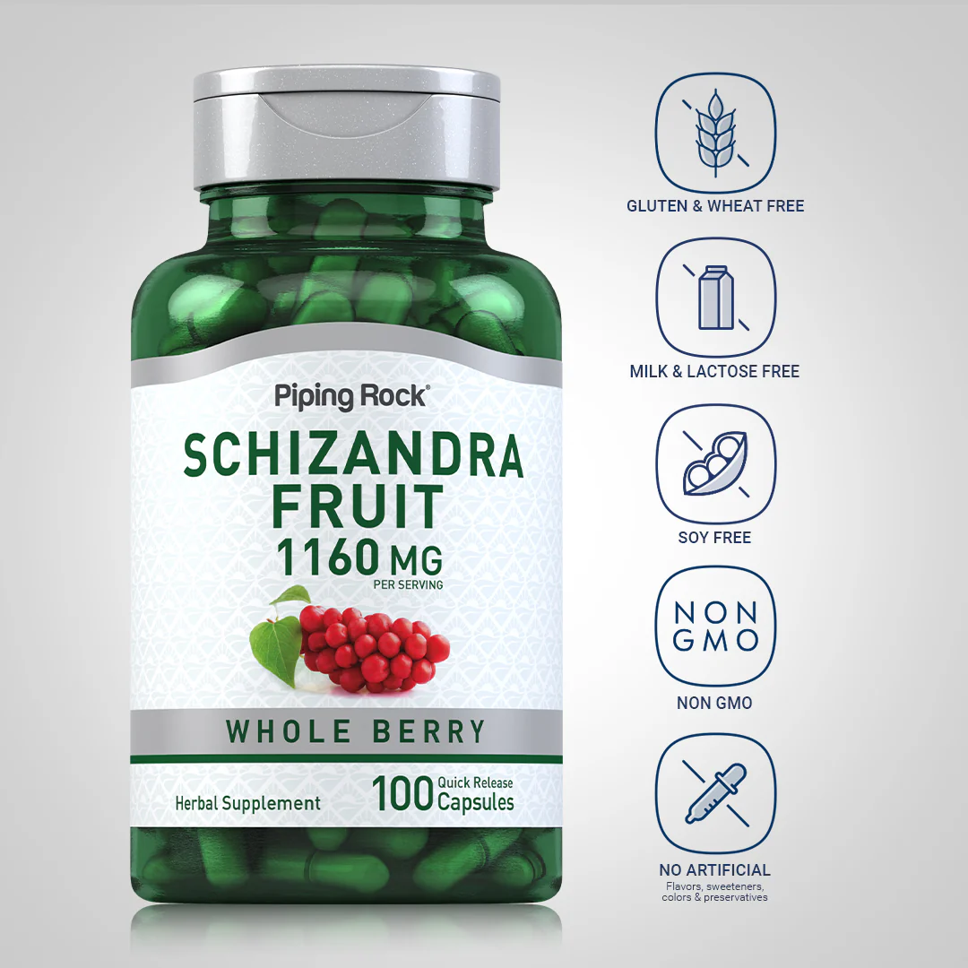 Schizandra (Berry) Fruit, 1160 mg (per serving), 100 Quick Release Capsules - Image 5